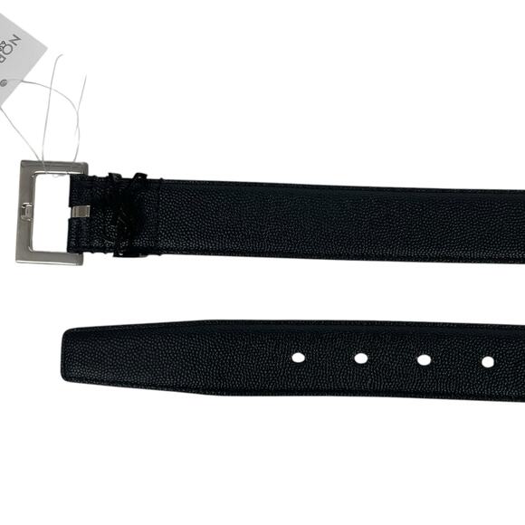 Saint Laurent Cassandre Grained Leathe Belt Square Buckle Black Size 105/42 - Picture 7 of 11
